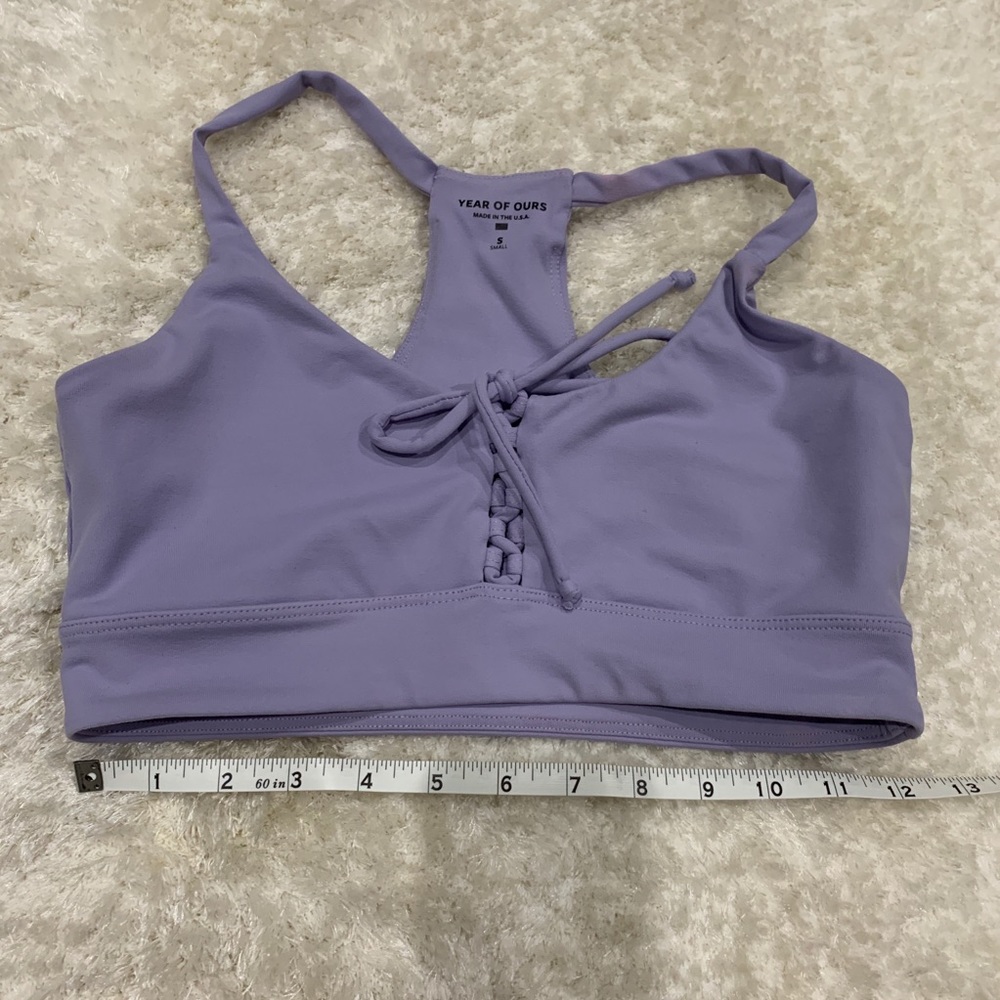 Year of Ours Lavender Lace-Up Racerback Sports Bra